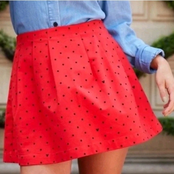 Oh My Disney Minnie Mouse Girls Pleated Skirt Red Black Polka Dot Size S - Picture 13 of 13